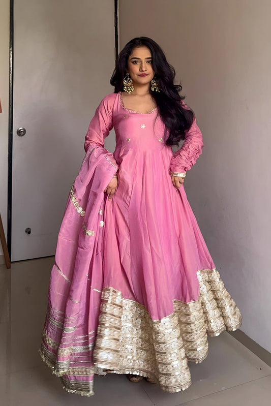 Zareen – Chinon Silk Designer Anarkali Suit Set (3 PCS)