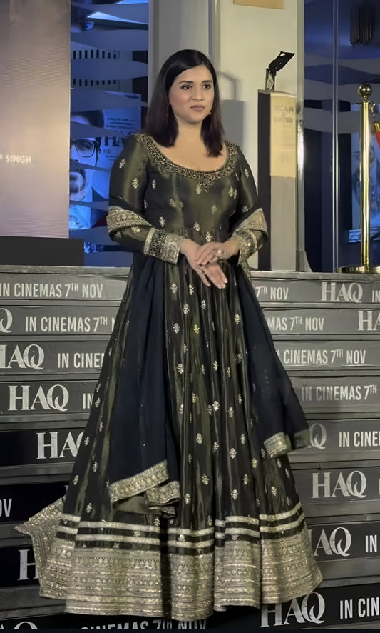 Designer Party Wear Dark Green Flared Anarkali Suit & Set