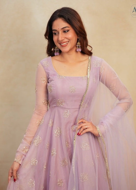 Elara – Premium Organza Anarkali Suit Set (3 Piece)
