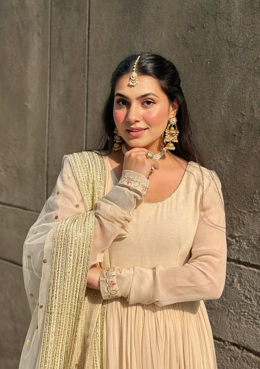 Rangrez off white Anarkali Premium Suit Set