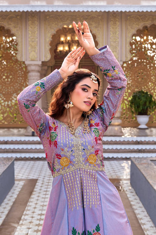 Lavelle Lavender Indo-Western Lehenga Set [2 PCS]