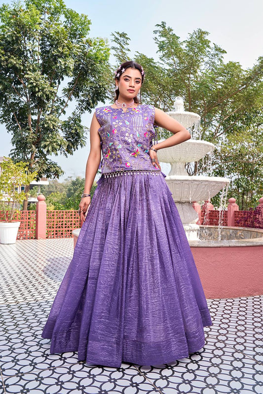 Lavanya Lavender Wedding Lehenga Set with Shrug [3 PCS]