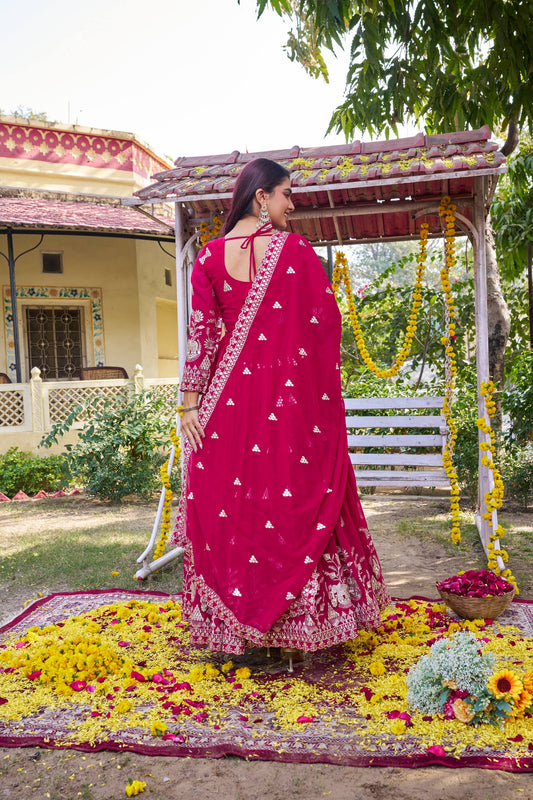 Rangmahal Rani Pink Festival Long Gown Set [2 PCS]