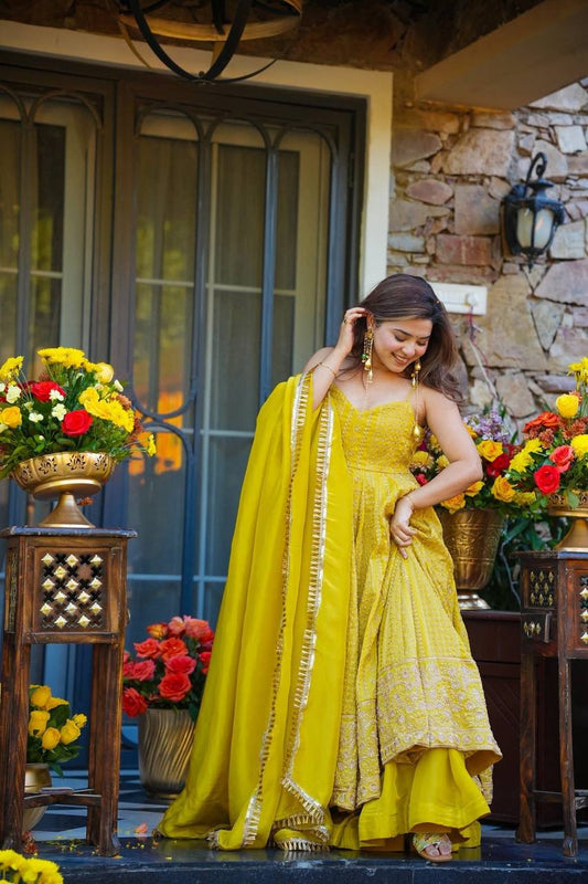 Elira Teby Organza Designer Anarkali Suit Set [3 PCS]