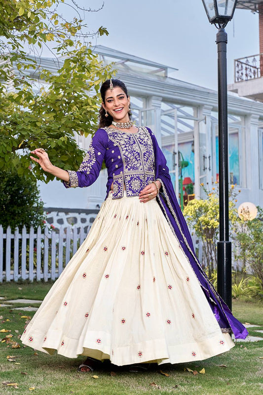 Neelvastra Blue Festival Lehenga Choli Set [3 PCS]