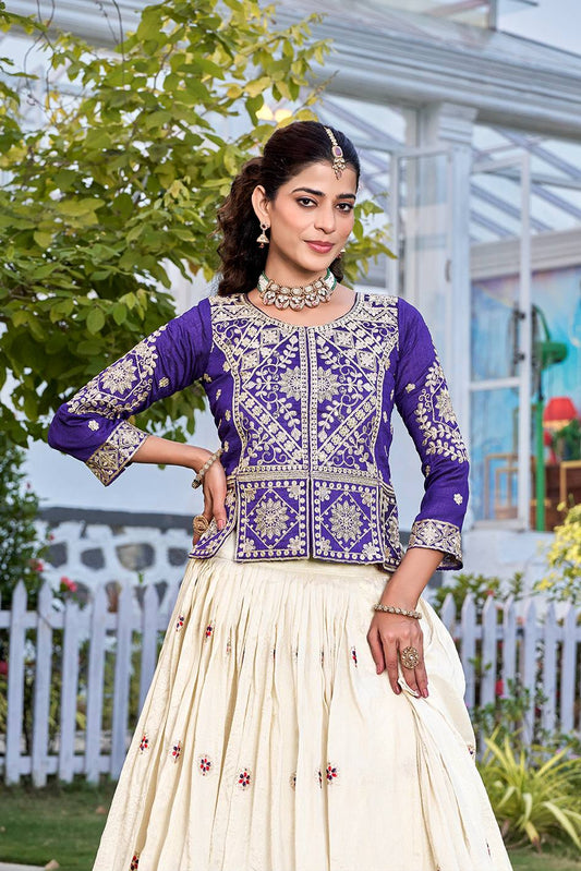 Neelvastra Blue Festival Lehenga Choli Set [3 PCS]
