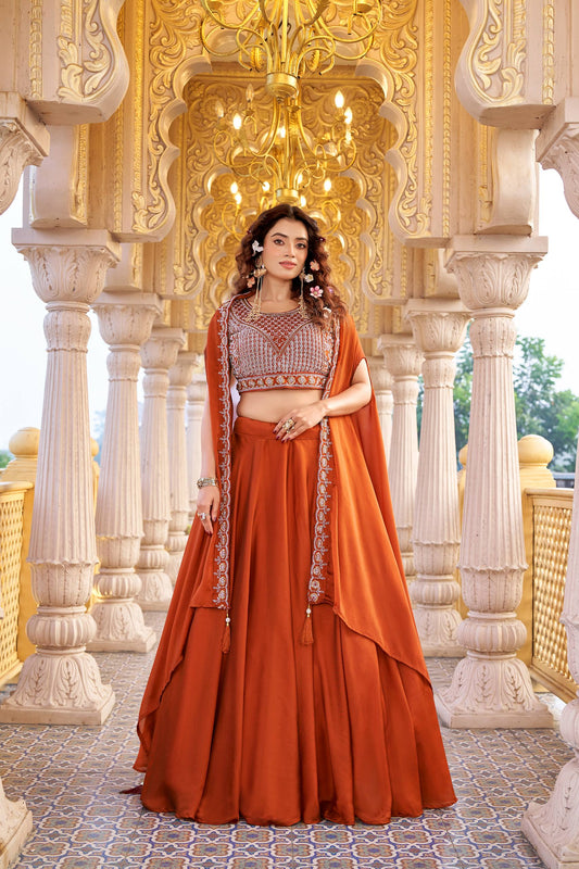 Kesariyaara Orange Bridal Lehenga Choli Set [3 PCS]